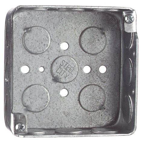 home depot metal receptacle box|4 square metal electrical box.